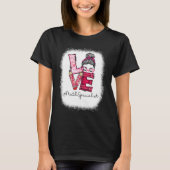 Love Messy Bun Math Specialist Valentine's Day Mat Tシャツ (正面)