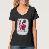 Love Messy Bun VPK Teacher Squad Valentine's Day M Tシャツ (正面)