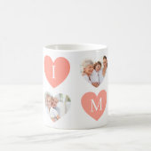 Love Mimi祖母ピンクのハート写真コラージュ コーヒーマグカップ (中央)