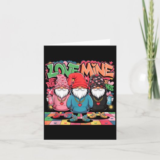 Love Mine Gnomes Urban Street Art Valentines Graff カード (正面)