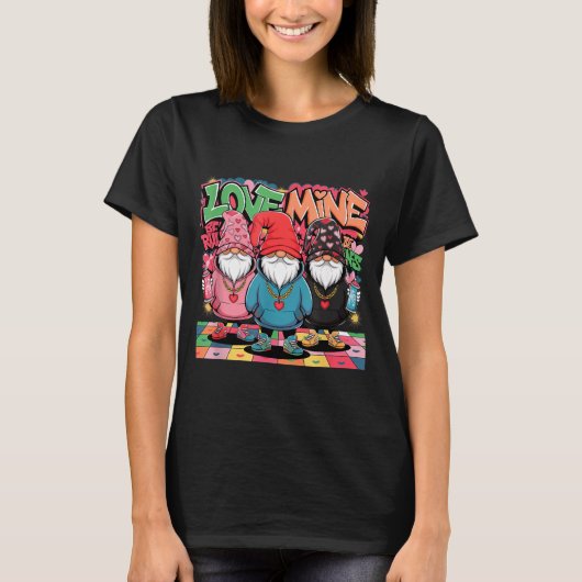 Love Mine Gnomes Urban Street Art Valentines Graff Tシャツ (正面)
