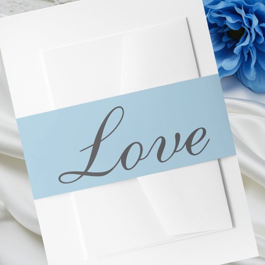 Love Minimalist Blue エレガント Summer結婚's 招待状ベリーバンド