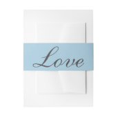 Love Minimalist Blue エレガント Summer結婚's 招待状ベリーバンド (正面例)