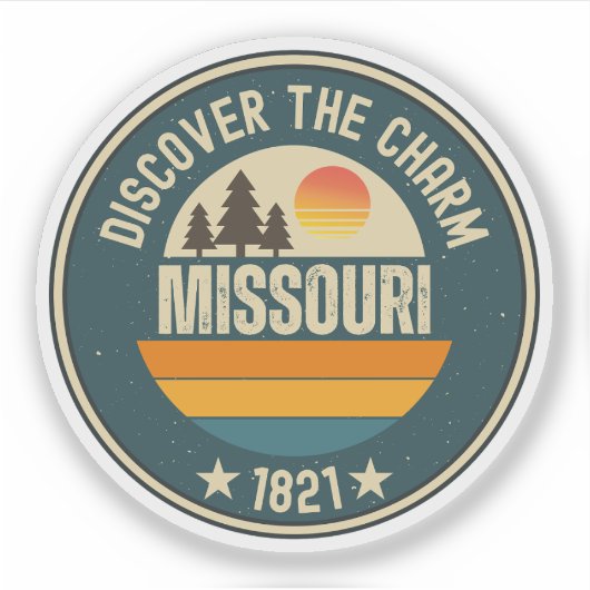Love Missouri - MO Souvenirのハート シール (正面)