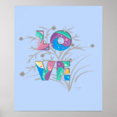 LOVE Modern Cool Typography Graphic Poster Print ポスター (正面)
