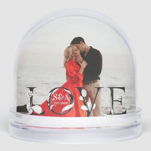 Love Modern Script Monogram Year 2 Photo (正面)