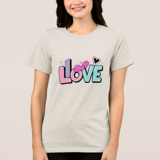 Love Modern Watercolor Artsy Valentine's Day トライブレンドＴシャツ