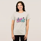 Love Modern Watercolor Artsy Valentine's Day トライブレンドＴシャツ (正面全面)