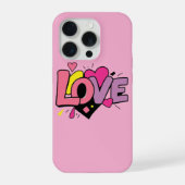 Love Modern Watercolor Artsy Valentine's Day iPhoneケース (裏面)