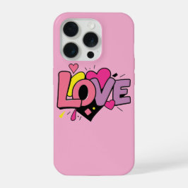 Love Modern Watercolor Artsy Valentine's Day iPhone 15 Proケース