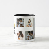 Love Mom金ゴールドハートと5枚のカスタム写真 マグカップ (中央)