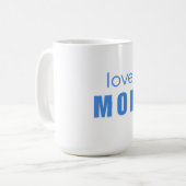 Love Mom Blue Newborn mug コーヒーマグカップ (正面左)