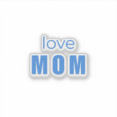 Love Mom Blue Newborn sticker シール (正面)