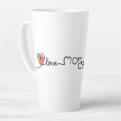 Love Mom Dad Text Cute Red Heart Mug カフェラテマグ (左アングル)