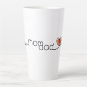 Love Mom Dad Text Cute Red Heart Mug カフェラテマグ (正面)