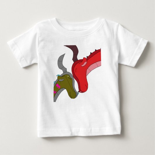 Love: Momma and Baby Dragon T-Shirt ベビーTシャツ (正面)