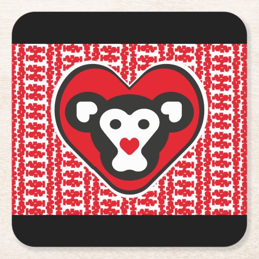 LOVE MONKEY LOVE SPECIAL by Masanser スクエアペーパーコースター (正面)