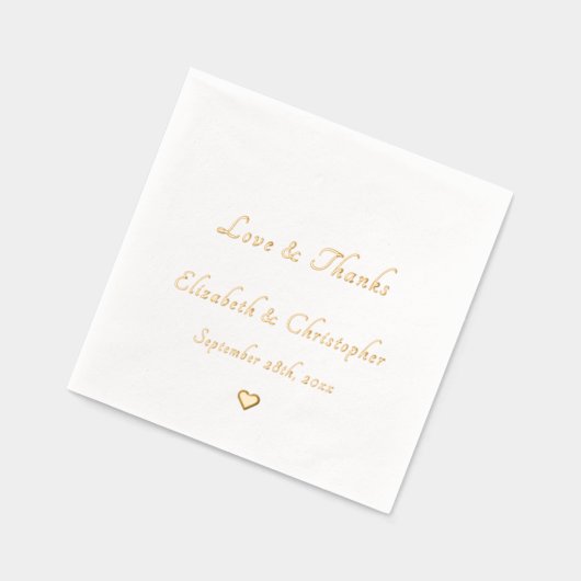 Love & Monogramの感謝していデート結婚・パーティー・カクテル 箔ナプキン (左)