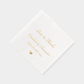 Love & Monogramの感謝していデート結婚・パーティー・カクテル 箔ナプキン (右)