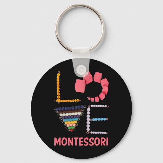 Love Montessori Education Math Teacher  キーホルダー (正面)
