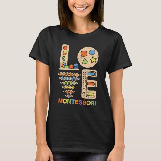 Love Montessori Teacher Montessori Education Back  Tシャツ (正面)