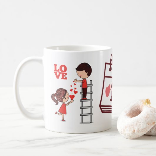 Love Mug, Valentine's Day Gift Coffee Mug  コーヒーマグカップ (ドーナツ)