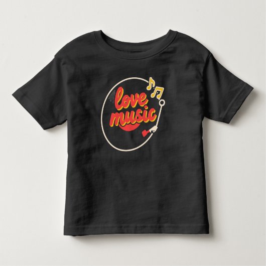 Love Music：ビニールビベス トドラーTシャツ (正面)
