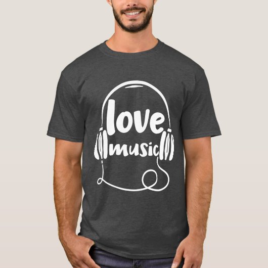 Love Music apparel with Headphones friends Tシャツ (正面)