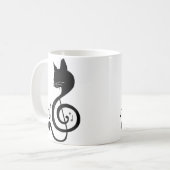 Love Music Cat Music Note Musical Note Pianist Pia コーヒーマグカップ (正面左)