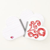 LOVE Music Heart Fabric Font Red Letters  ノートブック (内部)