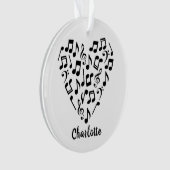 Love Music Notesのハート（名前） オーナメント (正面)