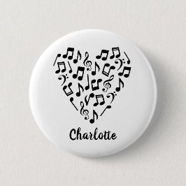 Love Music Notesのハート（名前） 缶バッジ