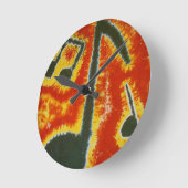Love Music Notes絞り染め ラウンド壁時計 (傾斜)