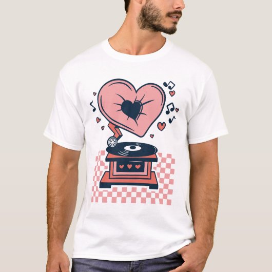Love Music、Record Player、Valentin Tシャツ (正面)