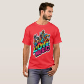 Love Music vivid retro Tシャツ (正面フル)