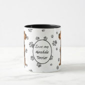 Love My Airedale Terrier Dog Pawprint マグカップ (中央)