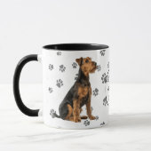 Love My Airedale Terrier Dog Pawprint マグカップ (左)