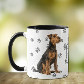 Love My Airedale Terrier Dog Pawprint マグカップ