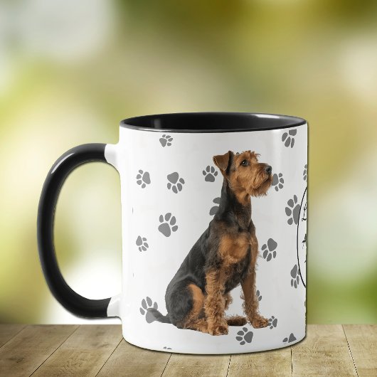 Love My Airedale Terrier Dog Pawprint マグカップ