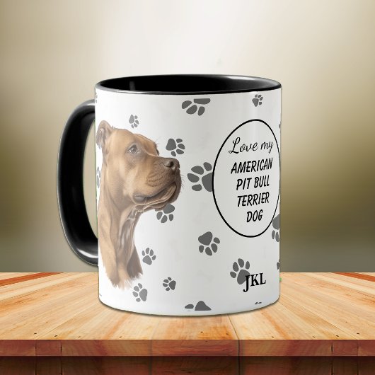 Love My American Pit Bull Terrier Dog Pawprint マグカップ