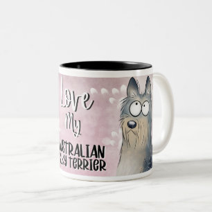 Love My Australian Silky Terrier Cartoon 11oz ツートーンマグカップ