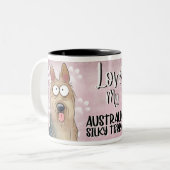 Love My Australian Silky Terrier Cartoon 11oz ツートーンマグカップ (正面左)