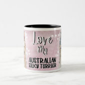 Love My Australian Silky Terrier Cartoon 11oz ツートーンマグカップ (中央)