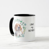 Love My Beagle Wreath Coffee Mug マグカップ (正面左)