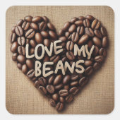 Love My Beans スクエアシール (正面)