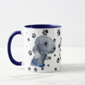 Love My Bedlington Terrier Dog Pawprint マグカップ (左)