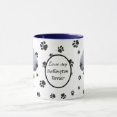 Love My Bedlington Terrier Dog Pawprint マグカップ (中央)