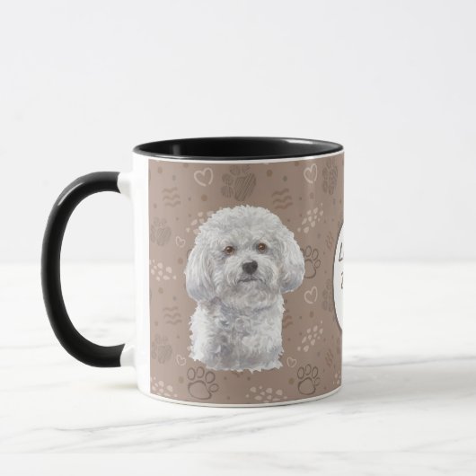 Love My Bichon Frise Dog Pawprint マグカップ (左)