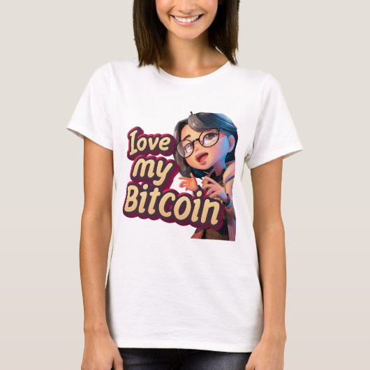 Love My Bitcoin Cartoon Tシャツ (正面)