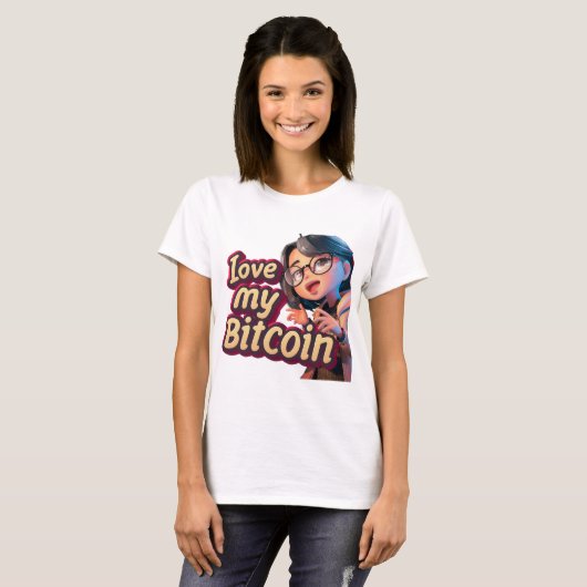 Love My Bitcoin Cartoon Tシャツ (正面フル)
